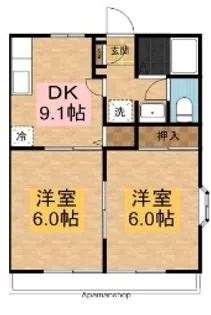千葉県八千代市八千代台西7丁目【アパート】の間取り