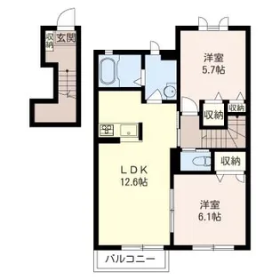 ソレイユ志津B棟【202号室】の間取り