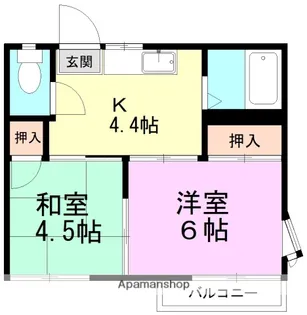 千葉県佐倉市稲荷台1丁目【アパート】の間取り