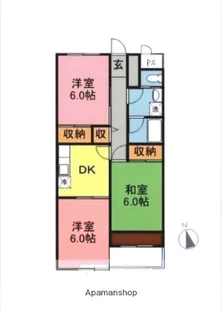フロレスタ上ノ山【302号室】の間取り
