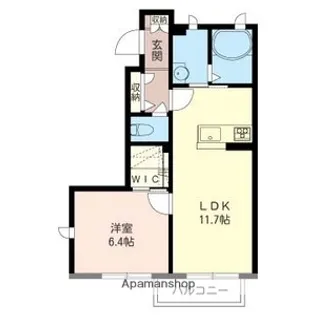 ル グラン シエルH棟【103号室】の間取り