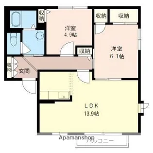 シャーメゾン弐番館【102号室】の間取り
