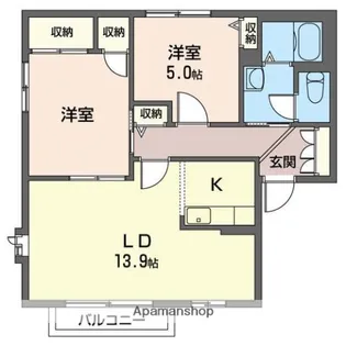 シャーメゾン弐番館【101号室】の間取り
