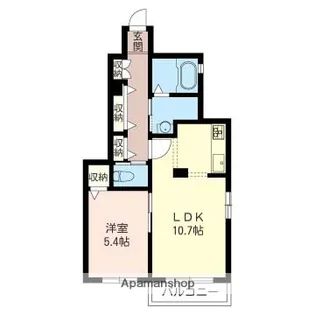ブリーズ パサージュ カザマ【1階】の間取り
