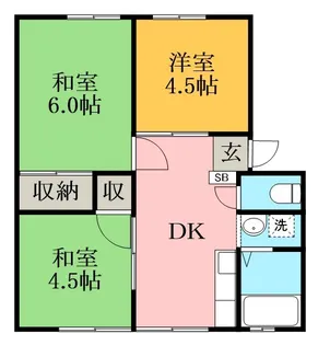 グリーンタウン勝田台B【1階】の間取り