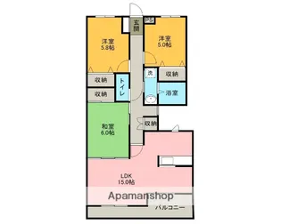 コルディアーレ西志津【2階】の間取り