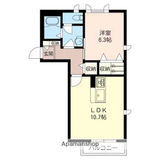 QUEEN’S TOWN C【101号室】の間取り