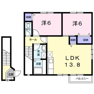 ヴィラ アンソレイユ【2階】の間取り