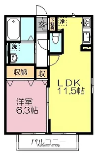 エクセルMADOKA Ⅱ【201号室】の間取り