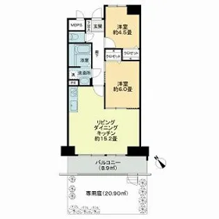 ライオンズマンション西八千代【1階】の間取り