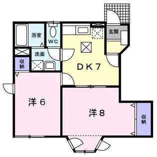 セブン リバー【1階】の間取り