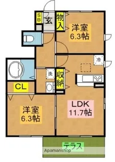 千葉県八千代市萱田町【アパート】の間取り