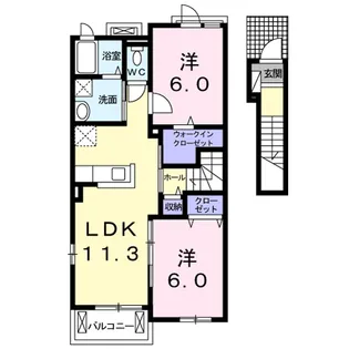 エクメーネセトル C【2階】の間取り
