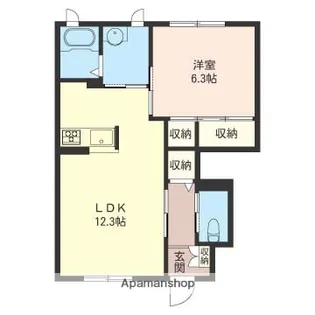 プリヴェ参番館【102号室】の間取り