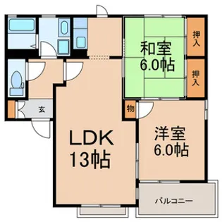 千葉県八千代市八千代台北3丁目【アパート】の間取り