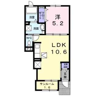 シャルマン中志津【1階】の間取り