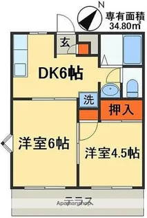 アヴァンセ八千代台【101号室】の間取り