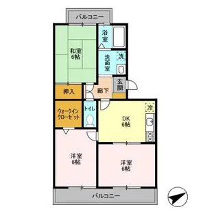 ハイツ・サンピーチ A【3階】の間取り