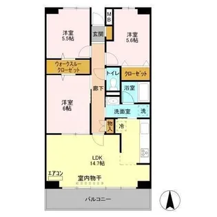 ルーチェ緑が丘 B【2階】の間取り