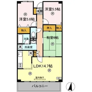 ルーチェ緑が丘 B【1階】の間取り