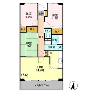 ルーチェ緑が丘A【216号室】の間取り