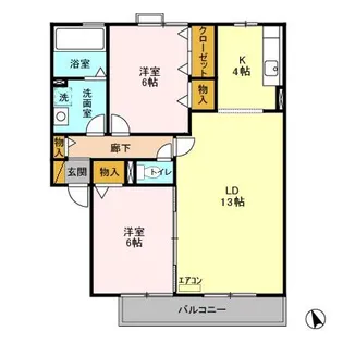 オリーブガーデン A・B・C【2階】の間取り
