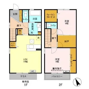 ロイヤルコート D【1階】の間取り