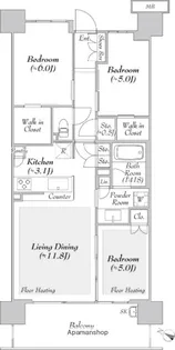 シティハウス八千代緑ヶ丘アクアステージ【15階】の間取り