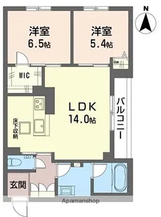 トラストメゾン白木蓮Ⅱ【2階】の間取り