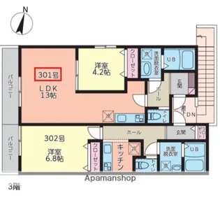 アイフラット【3階】の間取り