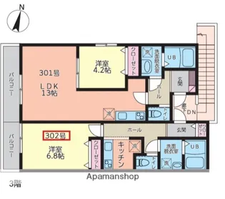 アイフラット【3階】の間取り