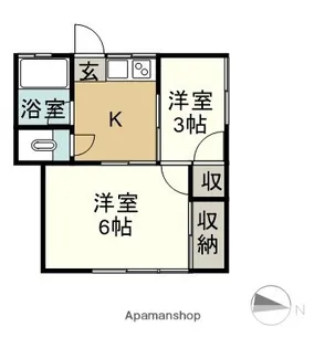 福美荘【101号室】の間取り