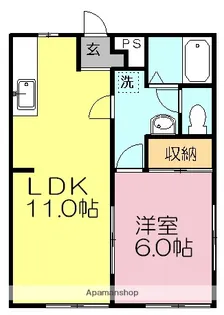 シャルムK【101号室】の間取り