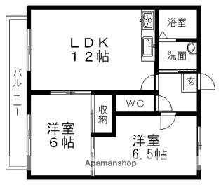 千葉県八千代市八千代台西9丁目【アパート】の間取り