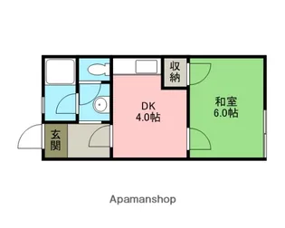キャッスルマキ1号棟【F-1号室】の間取り
