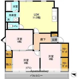 千葉県千葉市緑区おゆみ野中央4丁目【アパート】の間取り