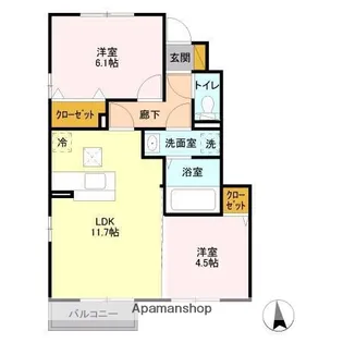 クレシア【1階】の間取り