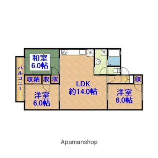ミヨシコーポB棟【203号室】の間取り