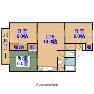 ミヨシコーポB棟【1階】の間取り