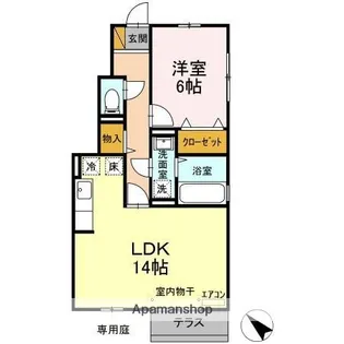 アルカディアハウス【1階】の間取り