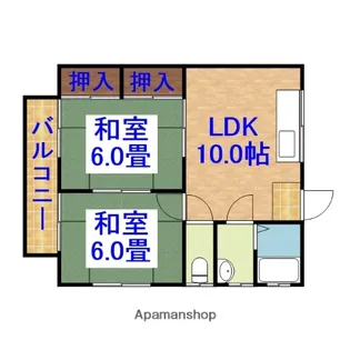 マルサンハイツA【1階】の間取り