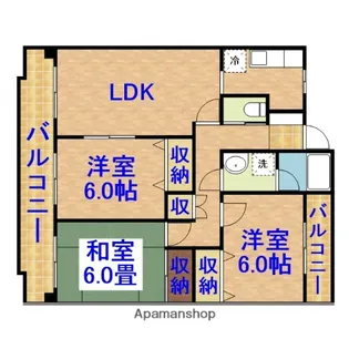 サカヤマンション松ヶ島【104号室】の間取り