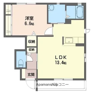 ディアコート美【1階】の間取り