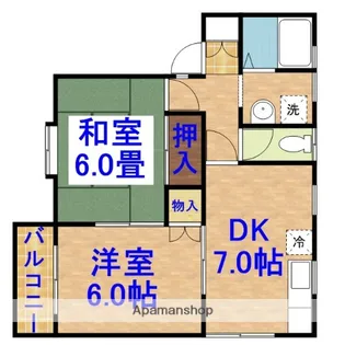 第二旭ハイツ【2階】の間取り