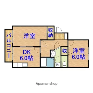 パレフランス A棟【203号室】の間取り