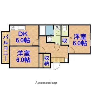 パレフランス A棟【202号室】の間取り