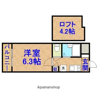 1Kの間取り画像