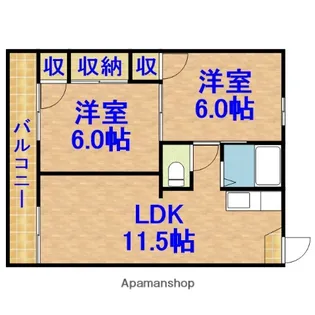 千葉県市原市五井【アパート】の間取り