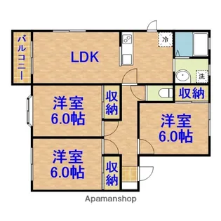 タウン国分寺台 B棟【202号室】の間取り