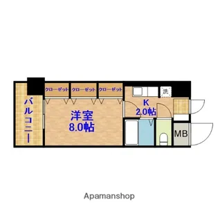 GRASS SQUARE 六番館【12階】の間取り